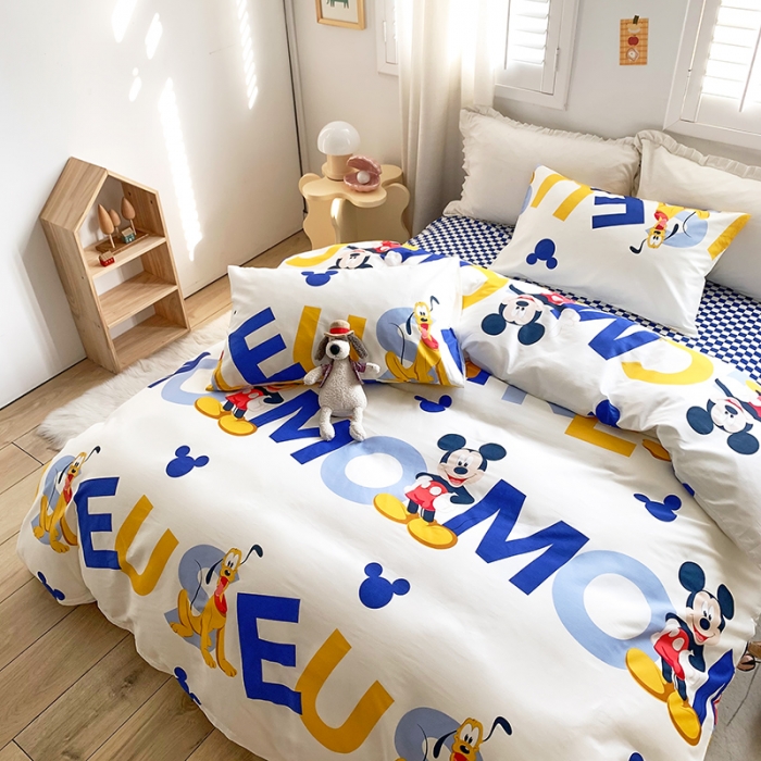 91家纺网 家纺一手货源 找家纺 怡家居 2022春季新款全棉四件套第五批 米奇唐老鸭