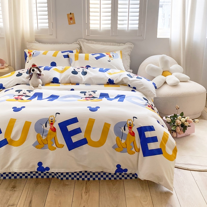 91家纺网 家纺一手货源 找家纺 怡家居 2022春季新款全棉四件套第五批 米奇唐老鸭