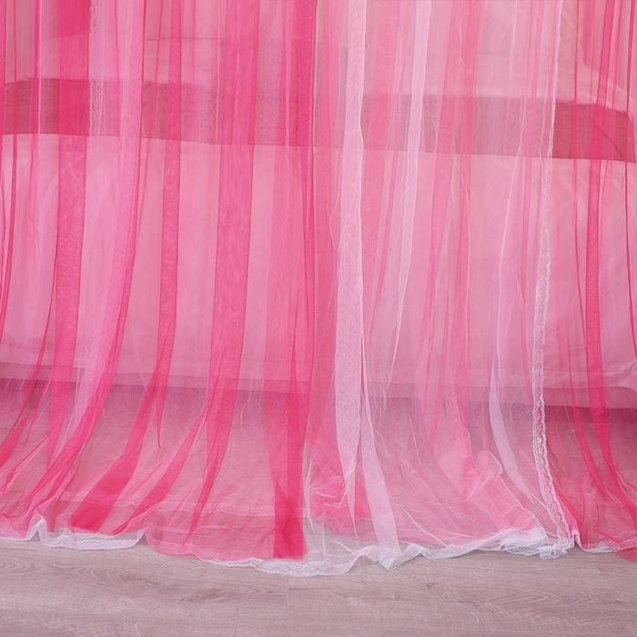 91家纺网 家纺一手货源 找家纺 迪凡保罗 2022新款A36双层纱导轨蚊帐 玫红色