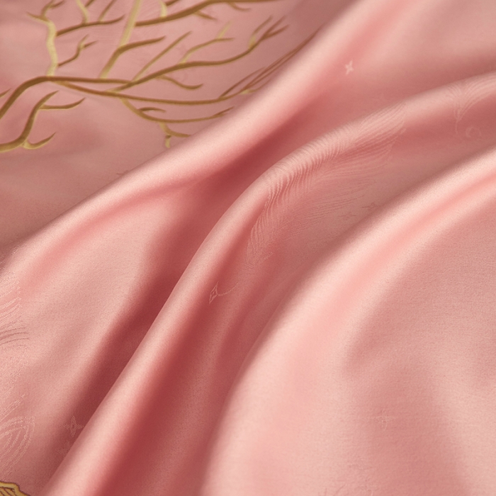 91家纺网 家纺一手货源 找家纺 凡客 2022新款磨毛提花重工刺绣小鹿四件套 小鹿森林-粉