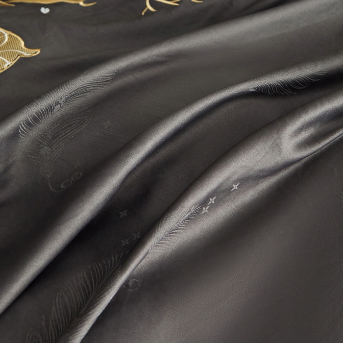 91家纺网 家纺一手货源 找家纺 凡客 2022新款磨毛提花重工刺绣小鹿四件套 小鹿森林-灰