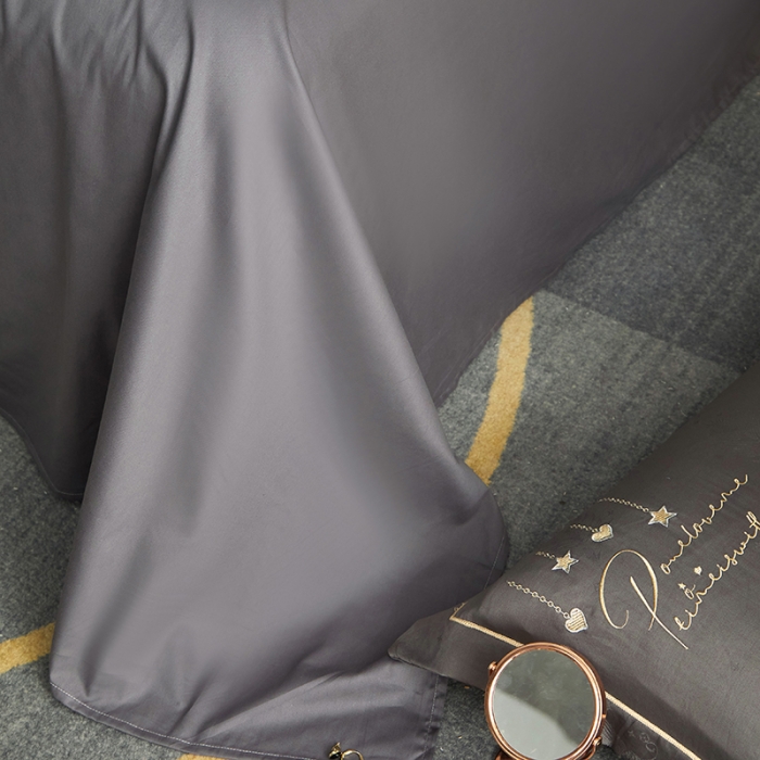 91家纺网 家纺一手货源 找家纺 凡客 2022新款磨毛提花重工刺绣小鹿四件套 小鹿森林-灰