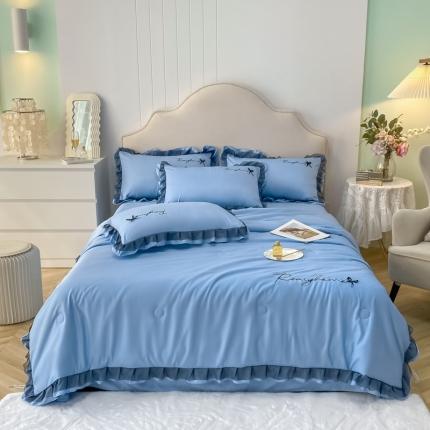 91家纺网 家纺一手货源 找家纺 （总）富米莱（原臻工厂）2023新款同心结韩版水洗天丝夏被四件套