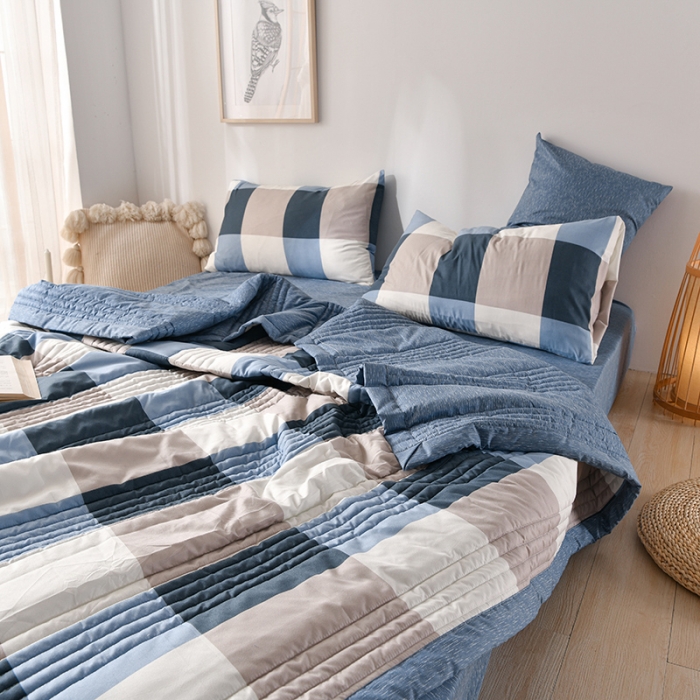 91家纺网 家纺一手货源 找家纺 圣楚 2024年新款清新水洗单夏被夏凉被空调被直播供货 幽兰