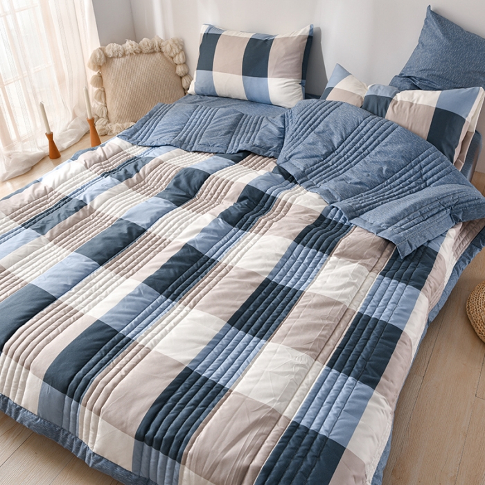 91家纺网 家纺一手货源 找家纺 圣楚 2024年新款清新水洗单夏被夏凉被空调被直播供货 幽兰