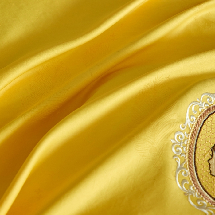 91家纺网 家纺一手货源 找家纺 凡客 2022新款有氧棉提加绣米诺斯四件套 米诺斯-黄