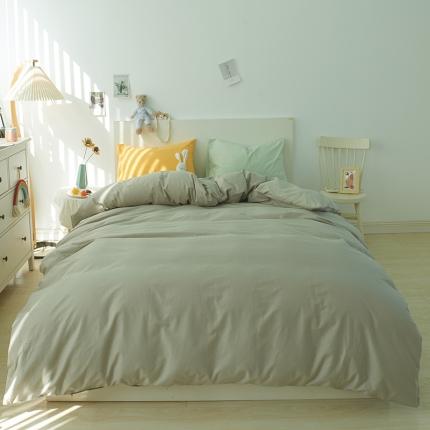 91家纺网 家纺一手货源 找家纺 （总）潮邦 2025春夏纯色混拼全棉四件套