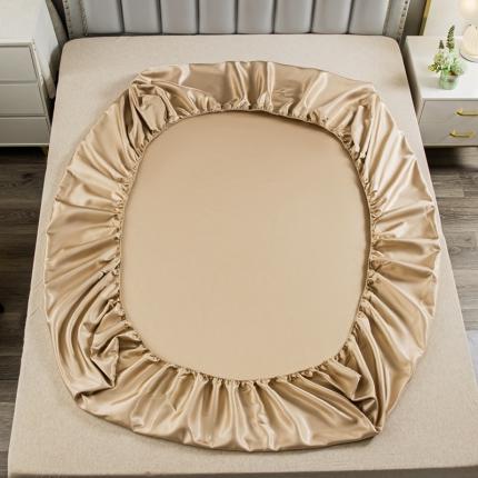 91家纺网 家纺一手货源 找家纺 潮邦 2025新款可水洗四公分松紧整圈柔软清凉冰丝凉席床笠款 香槟金