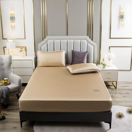 潮邦 2025新款可水洗四公分松紧整圈柔软清凉冰丝凉席床笠款 香槟金