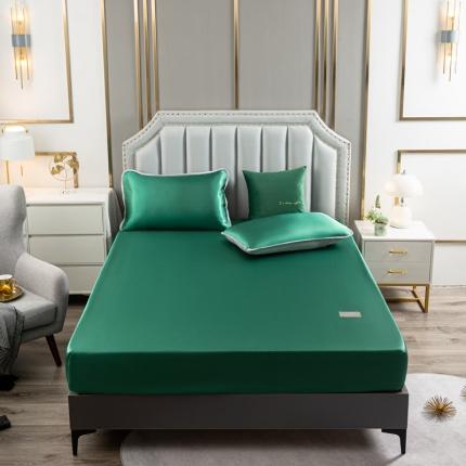 潮邦 2025新款可水洗四公分松紧整圈柔软清凉冰丝凉席床笠款 翡翠绿