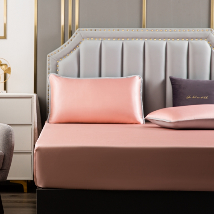 91家纺网 家纺一手货源 找家纺 潮邦 2025新款可水洗四公分松紧整圈柔软清凉冰丝凉席床笠款 雪豆沙