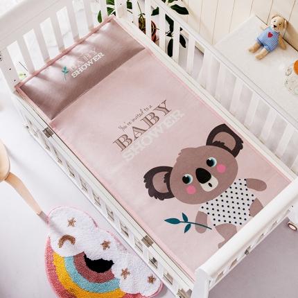 91家纺网 家纺一手货源 找家纺 艾佳宝贝 2023新款儿童一体式冰丝凉席 浣熊宝宝