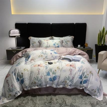 91家纺网 家纺一手货源 找家纺 （总）顾家家居 2023新款80支LF兰静兰精天丝数码印花四件套