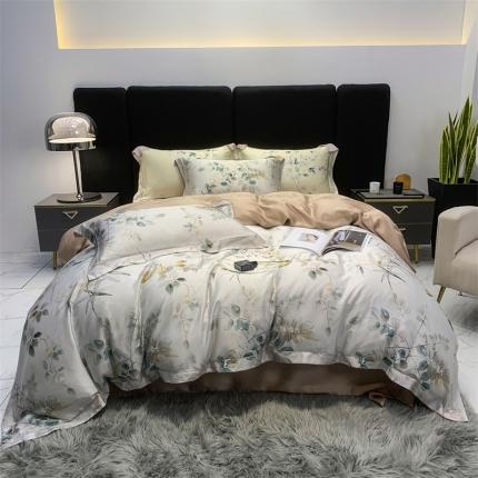 91家纺网 家纺一手货源 找家纺 （总）顾家家居 2023新款80支LF兰静兰精天丝数码印花四件套