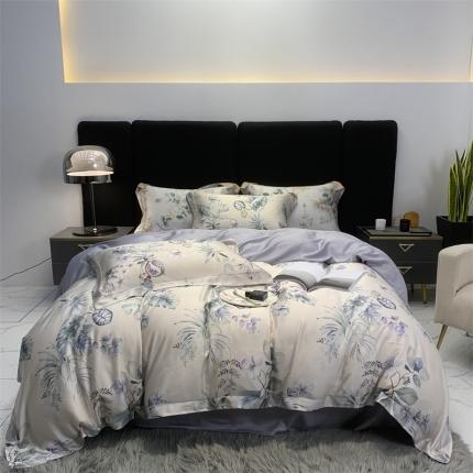 91家纺网 家纺一手货源 找家纺 （总）顾家家居 2023新款80支LF兰静兰精天丝数码印花四件套