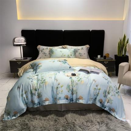 91家纺网 家纺一手货源 找家纺 （总）顾家家居 2023新款80支LF兰静兰精天丝数码印花四件套