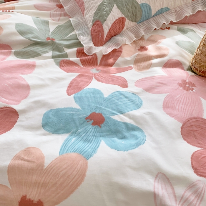 91家纺网 家纺一手货源 找家纺 仟网汇 2022新款全棉喷气13070床盖三件套四件套 相遇