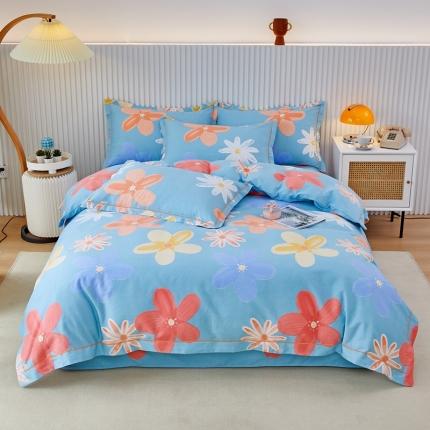 91家纺网 家纺一手货源 找家纺 （总）杜先生 2023新款全棉加厚磨毛系列四件套