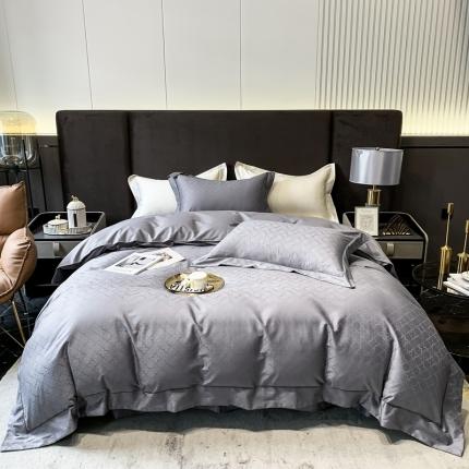 91家纺网 家纺一手货源 找家纺 （总）2022新款50支贡缎高定提花四件套-四叶草