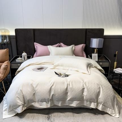 91家纺网 家纺一手货源 找家纺 （总）2022新款50支贡缎高定提花四件套-四叶草