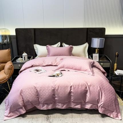 91家纺网 家纺一手货源 找家纺 （总）2022新款50支贡缎高定提花四件套-四叶草