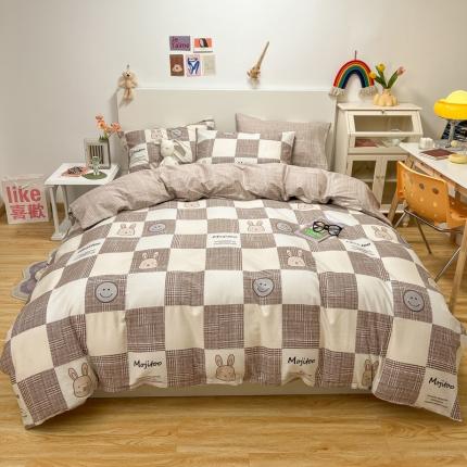 芊寻家居 2024年新款全棉印花13372四件套 许愿兔