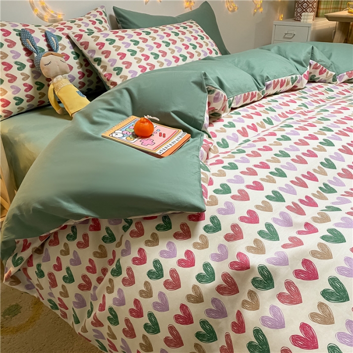 91家纺网 家纺一手货源 找家纺 琪格格纺织 2022新款纯棉小清新套件及单品 彩色甜心