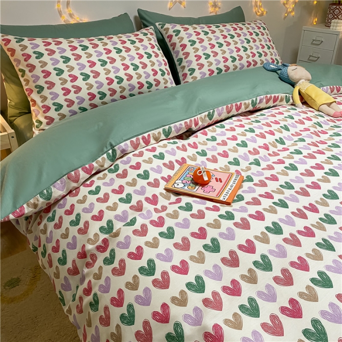 91家纺网 家纺一手货源 找家纺 琪格格纺织 2022新款纯棉小清新套件及单品 彩色甜心