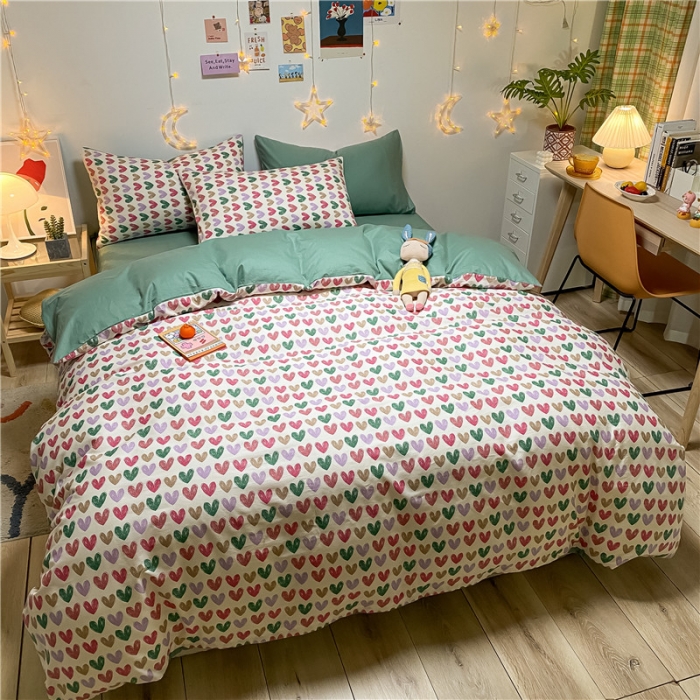 91家纺网 家纺一手货源 找家纺 琪格格纺织 2022新款纯棉小清新套件及单品 彩色甜心