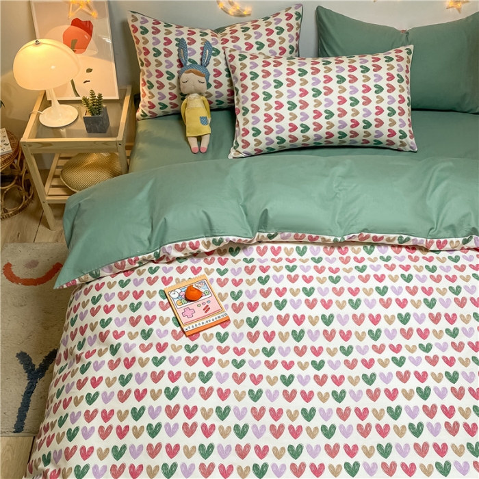 91家纺网 家纺一手货源 找家纺 琪格格纺织 2022新款纯棉小清新套件及单品 彩色甜心