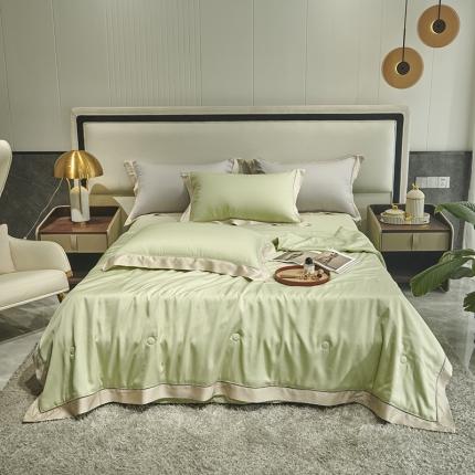 91家纺网 家纺一手货源 找家纺 时亿 2022年80支天丝提花单夏被夏凉空调被直播星辰芥末酱