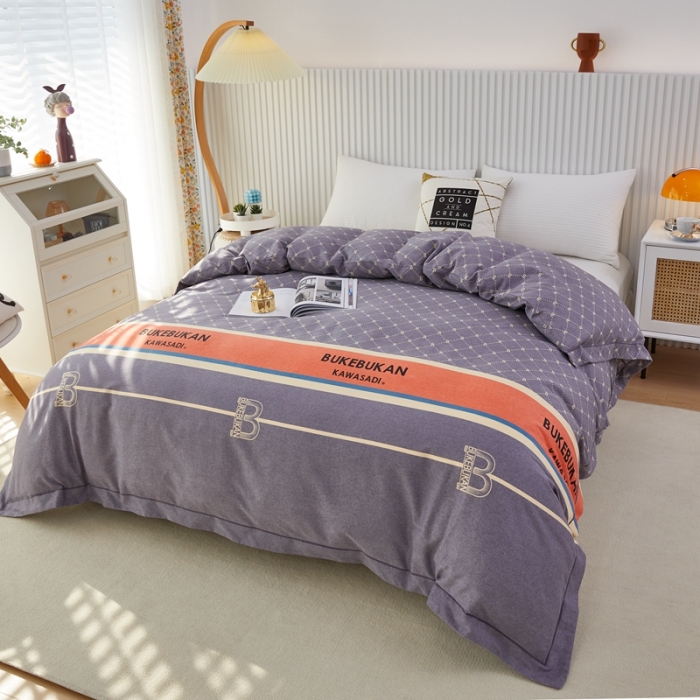 91家纺网 家纺一手货源 找家纺 杜先生 2023新款全棉加厚磨毛系列单被套 魅力生活-灰