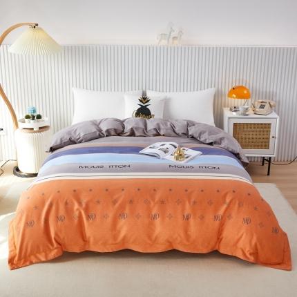 杜先生 2023新款全棉加厚磨毛系列单被套 圣托里尼-桔