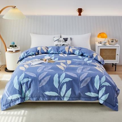 杜先生 2023新款全棉加厚磨毛系列单被套 叶叶相随-蓝