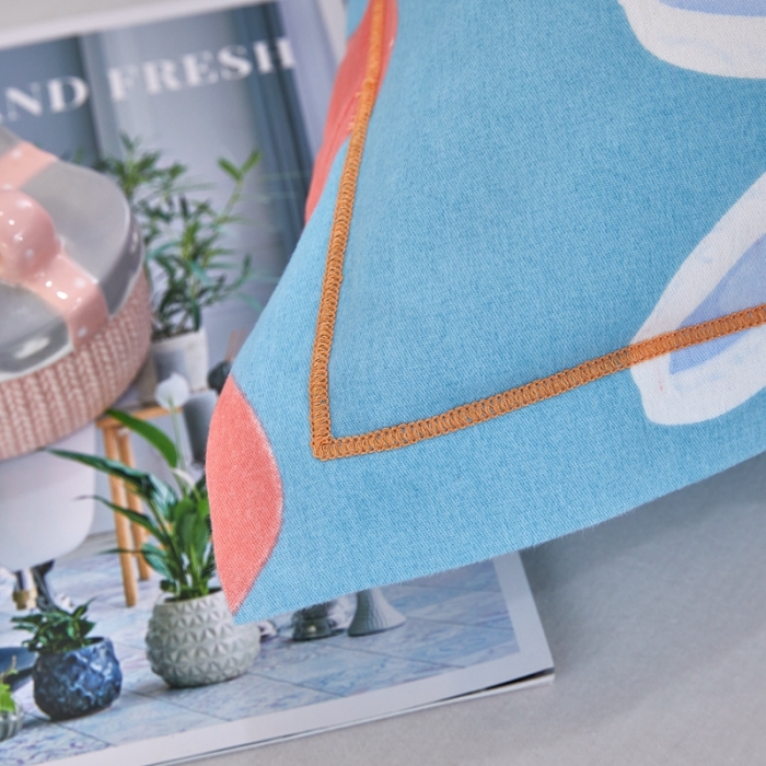 91家纺网 家纺一手货源 找家纺 杜先生 新款全棉加厚喷气活性磨毛系列单枕套一对花语时光-蓝