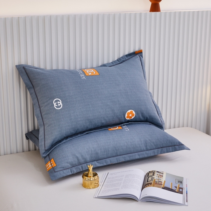 91家纺网 家纺一手货源 找家纺 杜先生2023新款全棉加厚喷气活性磨毛系列单枕套一对景晨-灰