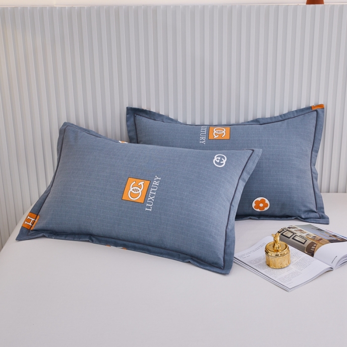 91家纺网 家纺一手货源 找家纺 杜先生2023新款全棉加厚喷气活性磨毛系列单枕套一对景晨-灰