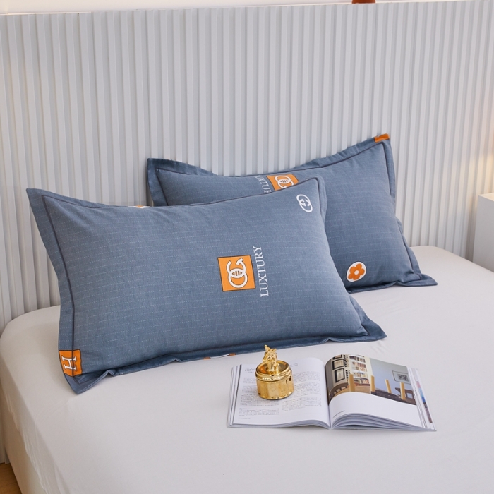 91家纺网 家纺一手货源 找家纺 杜先生2023新款全棉加厚喷气活性磨毛系列单枕套一对景晨-灰