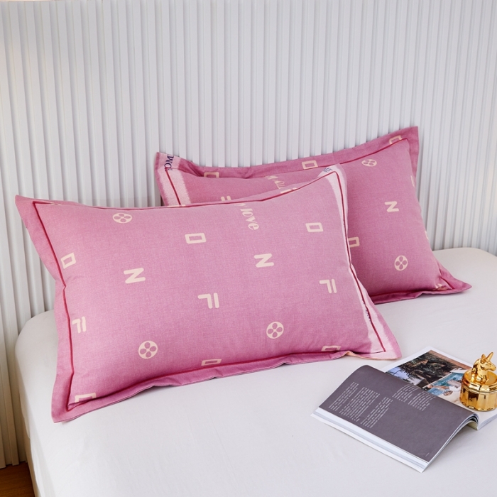 91家纺网 家纺一手货源 找家纺 杜先生新款全棉加厚喷气活性磨毛系列单枕套一对名爵世家-豆沙