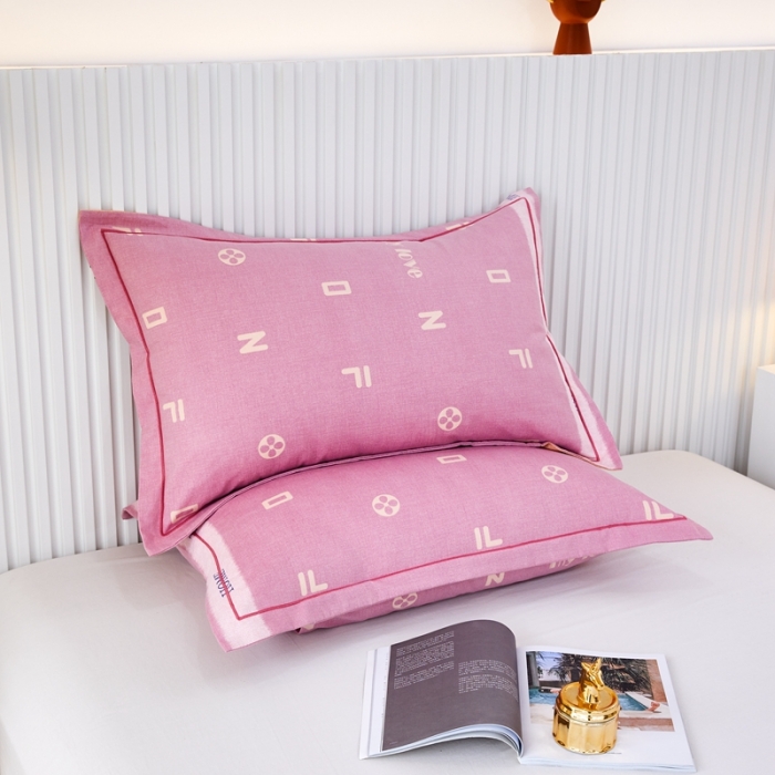 91家纺网 家纺一手货源 找家纺 杜先生新款全棉加厚喷气活性磨毛系列单枕套一对名爵世家-豆沙