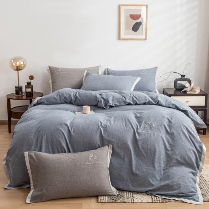 91家纺网 家纺一手货源 找家纺 （总） 简家居 2022新款棉麻绣花四件套