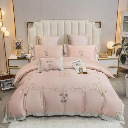 91家纺网 家纺一手货源 找家纺 (总)家居1号2024新款长绒棉刺绣四件套路易斯风格二