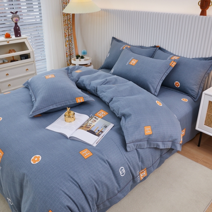 91家纺网 家纺一手货源 找家纺 杜先生 2023新款全棉加厚磨毛系列四件套 景晨-灰