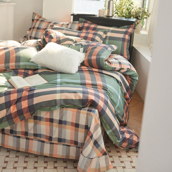 91家纺网 家纺一手货源 找家纺 仟网汇 2022新款全棉喷气13070四件套 时尚领域-绿