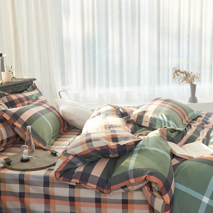 91家纺网 家纺一手货源 找家纺 仟网汇 2022新款全棉喷气13070四件套 时尚领域-绿