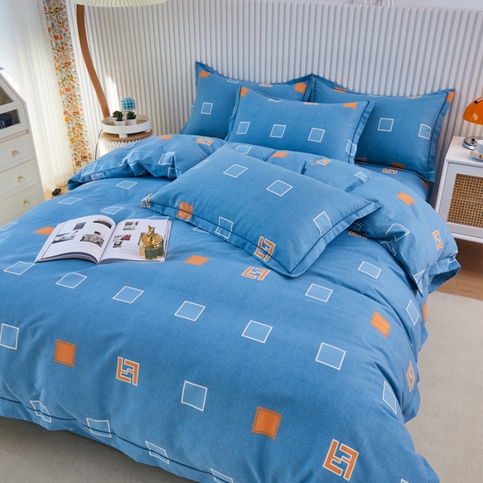 91家纺网 家纺一手货源 找家纺 杜先生 2023新款全棉加厚磨毛系列四件套 梦幻空间-蓝