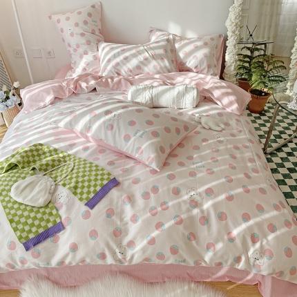 91家纺网 家纺一手货源 找家纺 （总）2022 新款简单款全棉四件套