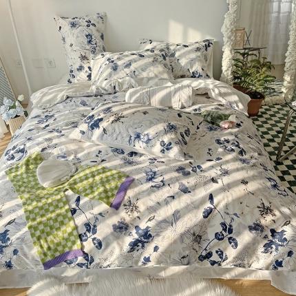 91家纺网 家纺一手货源 找家纺 （总）2022 新款简单款全棉四件套