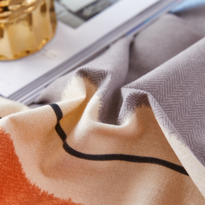 91家纺网 家纺一手货源 找家纺 杜先生 2023新款全棉加厚磨毛系列四件套 圣托里尼-桔