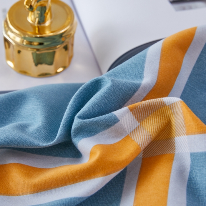 91家纺网 家纺一手货源 找家纺 杜先生 2023新款全棉加厚磨毛系列四件套 星格-蓝